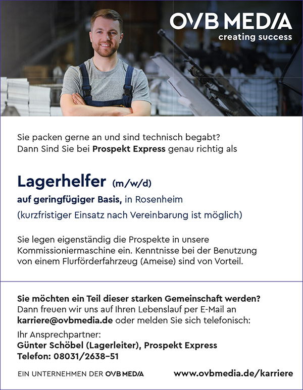 Lagerhelfer Stellenanzeige